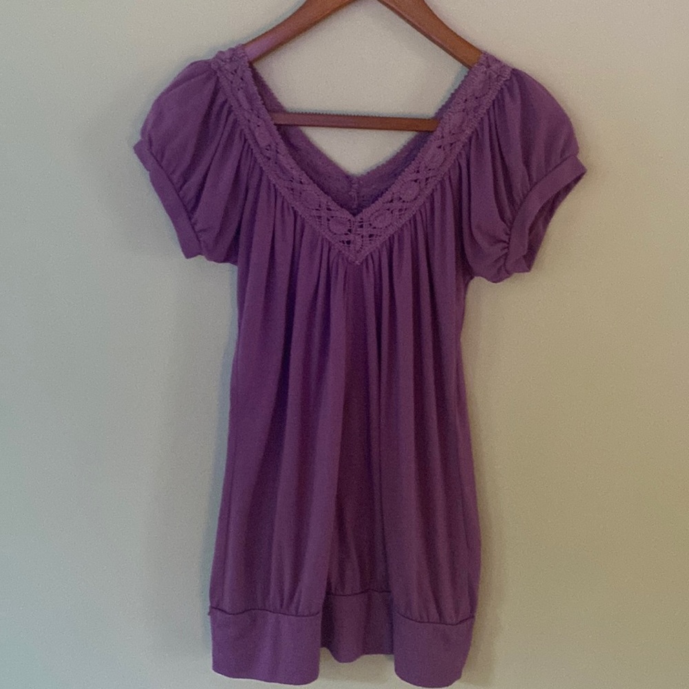 Soprano Purple Short with Crochet Neck